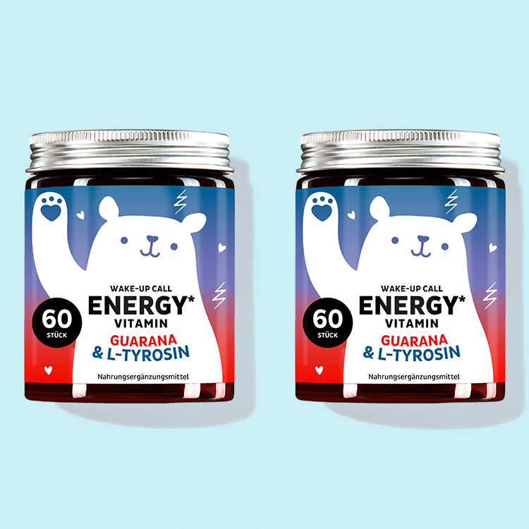 Die Wake-Up Call Energy Vitamine mit Guarana von Bears with Benefits als 1 Monatskur.
