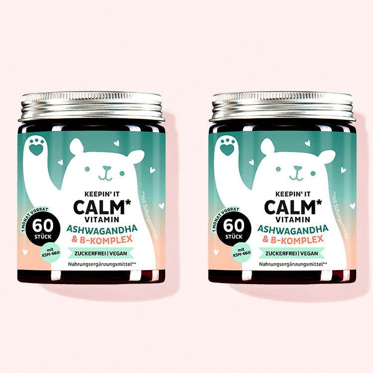 Die Keepin It Calm Vitamine mit Ashwaganda von Bears with Benefits als 2 Monatskur.