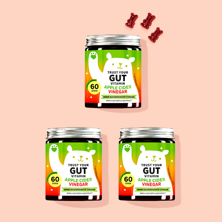 Die Trust Your Gut Vitamine mit Apfelessig von Bears with Benefits als 3 Monatskur.