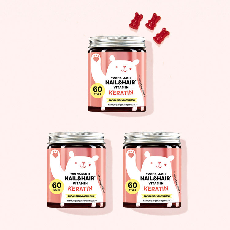 Die You Nailed it Nail & Hair Vitamine mit Keratin von Bears with Benefits als 1,5 Monatskur.