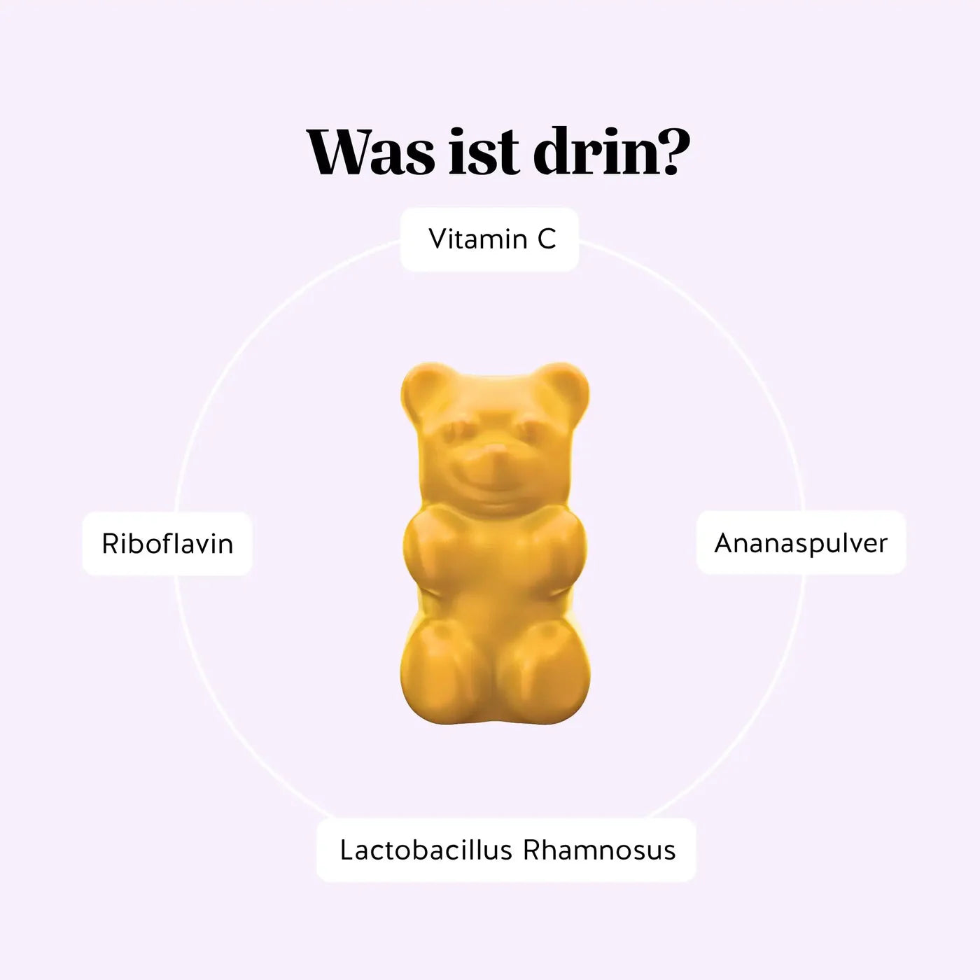 Inhaltsstoffe des Intimate Balance Flora vitamin von Bears with Benefits, sorgfältig ausgewählt zur Unterstützung des Immunsystems und der Intimgesundheit.