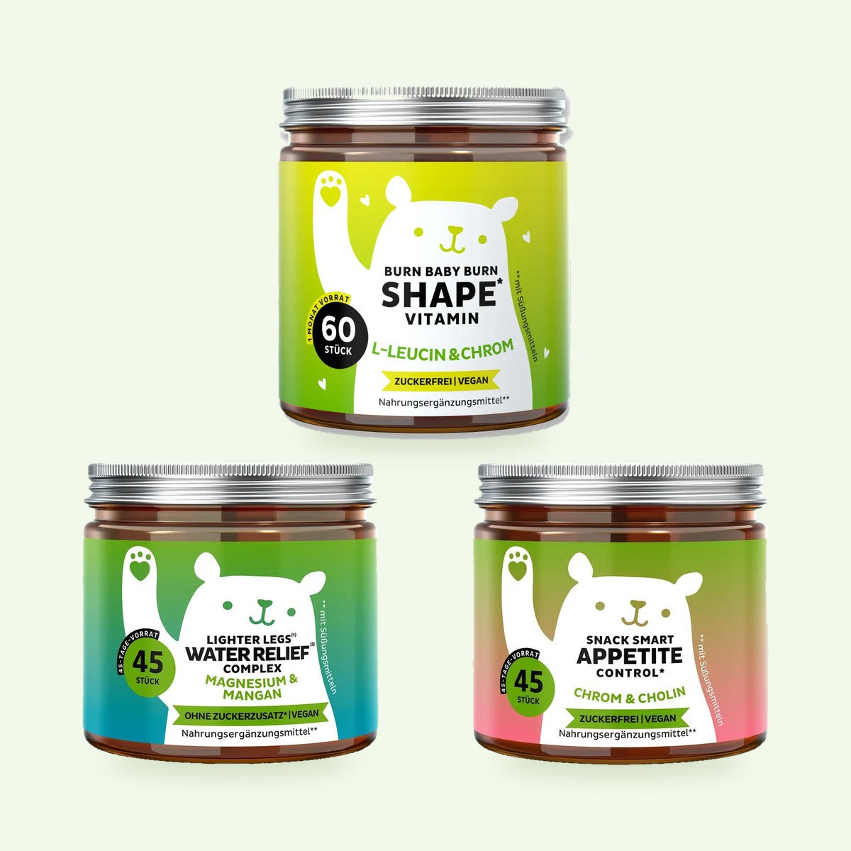 Shape-Set: drei Dosen mit Bärchen
