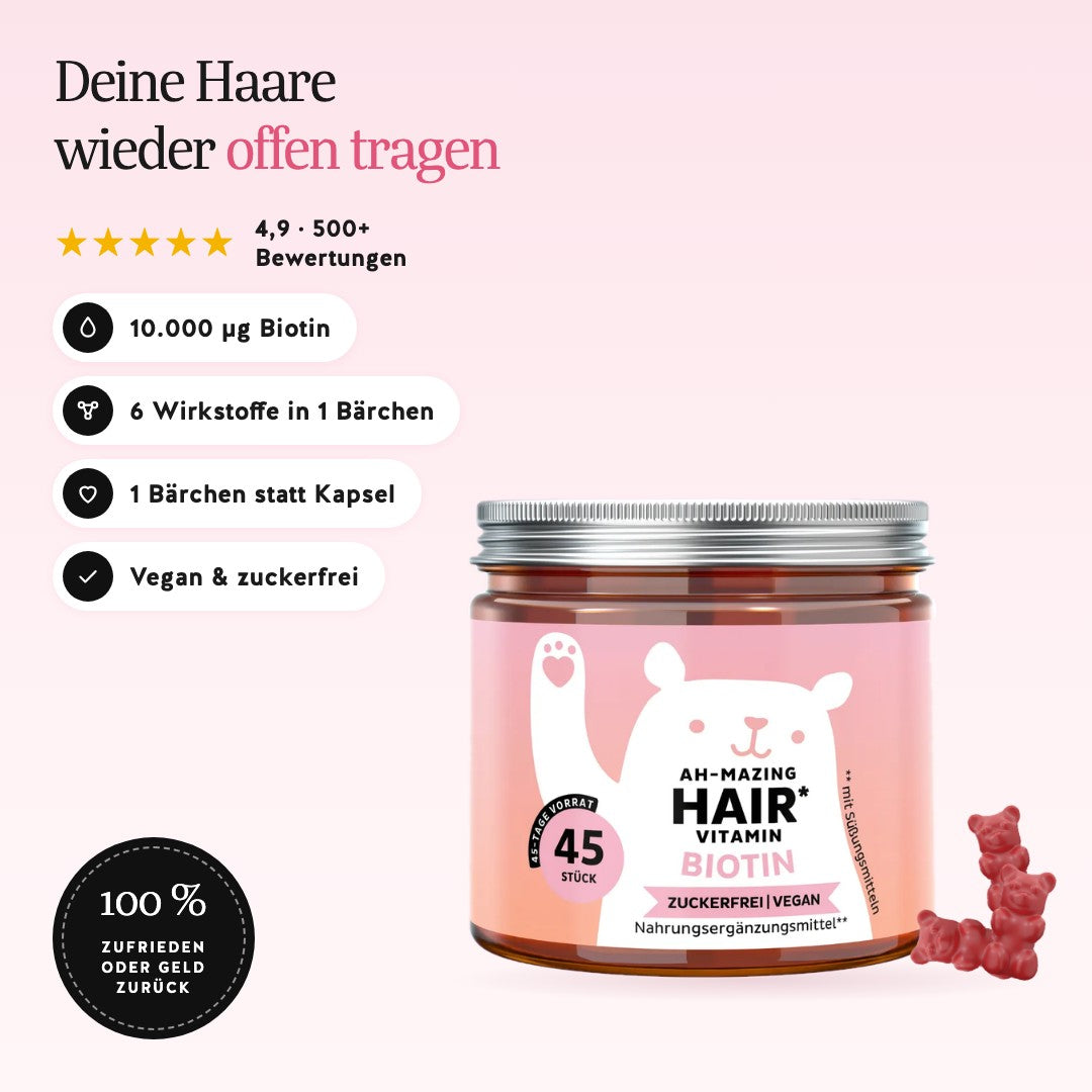 Ah-mazing Hair Vitamin zuckerfrei – 10.000 µg Biotin, vegan