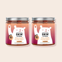 Bears with Benefits Forever Young SKIN Vitamin – Kollagen & Hyaluron Gummibärchen für normale Kollagenbildung und normale Funktion der Haut, 500 mg Kollagenpeptide + 100 mg Hyaluronsäure pro Bärchen, 2er Pack je 90 Stück, 6 Monate Vorrat, zuckerfrei