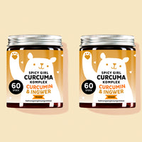 Die Spicy Girl Curcuma Vitamine mit Curcuma und Ingwer von Bears with Benefits als 2 Monatskur.