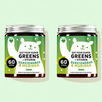 Die Eat Your Supergreens Vitamine mit Gerstengras von Bears with Benefits als 2 Monatskur.