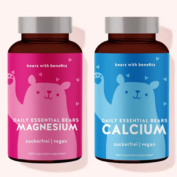 2er Bundle “Für Knochengesundheit” von Bears with Benefits bestehend aus den Daily essential bears Magnesium und Daily essential bears Calcium.