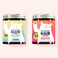 2er Set "Beauty and The Bum Duo" bestehend aus den Bootylicious Shape Vitamins mit Kollagen und den Ah-mazing Hair Vitamins mit Biotin von Bears with Benefits
