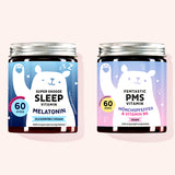 2er Set "Dream Team Duo" bestehend aus den Femtastic PMS Vitamins mit Mönchspfeffer und Vitamin B6 und den Super Snooze Sleep Vitamins mit Melatonin von Bears with Benefits