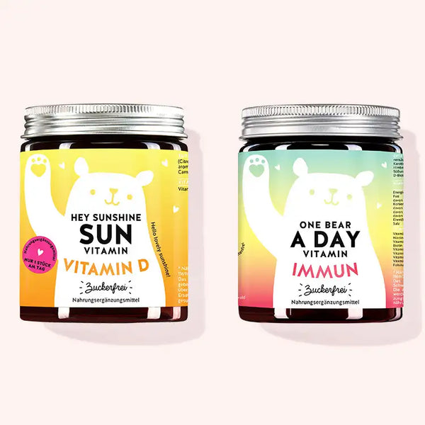2er Set "Fit & Gesund Duo" bestehend aus den Hey Sunshine Sun Vitamins mit Vitamin D und den One Bear A Day Vitamins mit Immunkomplex von Bears with Benefits