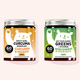 2er Set “Dein Superfoods Duo” bestehend aus den Spicy Girl mit Kurkumawurzelextrakt und Ingwer und den Eat your Super Greens mit Gerstengras, Moringa & 6 weiteren Greens von Bears with Benefits.