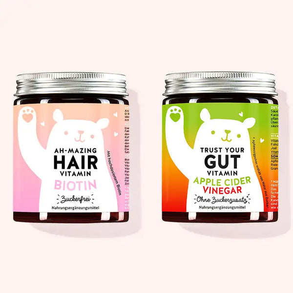 2er Set "Tangy Beauty Duo" bestehend aus den Ah-mazing Hair Vitamins mit Biotin und den Trust Your Gut Vitamins mit Apfelessig von Bears with Benefits