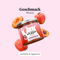 Natürlicher Pfirsichgeschmack der You Nailed It Nail & Hair Gummibärchen von Bears with Benefits, angenehm und leicht einzunehmen. Dose mit 45 Stück.