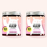 Die Ah-Mazing Hair Vitamine mit Biotin (zuckerfrei) von Bears with Benefits als 4 Monatskur.