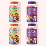 4er Bundle “Paw-erful Bundle” von Bears with Benefits bestehend aus den Paw Patrol Vitamins mit Multivitamin und den Immun Power Paw Vitamins mit Holundberbeere.