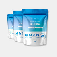 Bears with Benefits Daily Essentials Calcium – Vegane Calcium Gummies für Muskelfunktion, Knochen und Zähne, 250 mg Calcium pro Stück und 500 mg pro Tagesdosis 1–2 Stück, 3x60 Stück, 6 Monate Vorrat, Zitronengeschmack, zuckerfrei, laktosefrei & glutenfrei, Nahrungsergänzungsmittel, 150 g pro Packung
