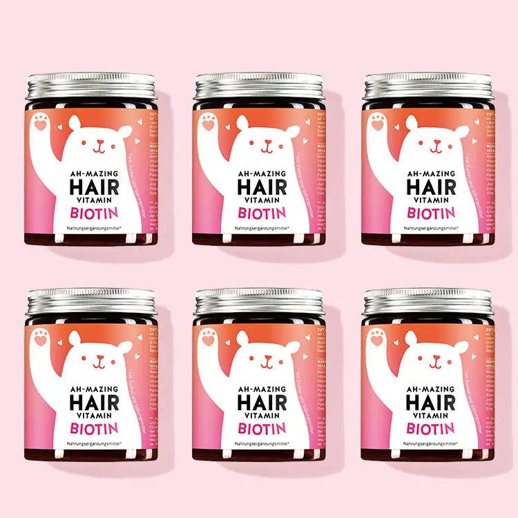 Die Ah-Mazing Hair Vitamine mit Biotin von Bears with Benefits als 6 Monatskur.