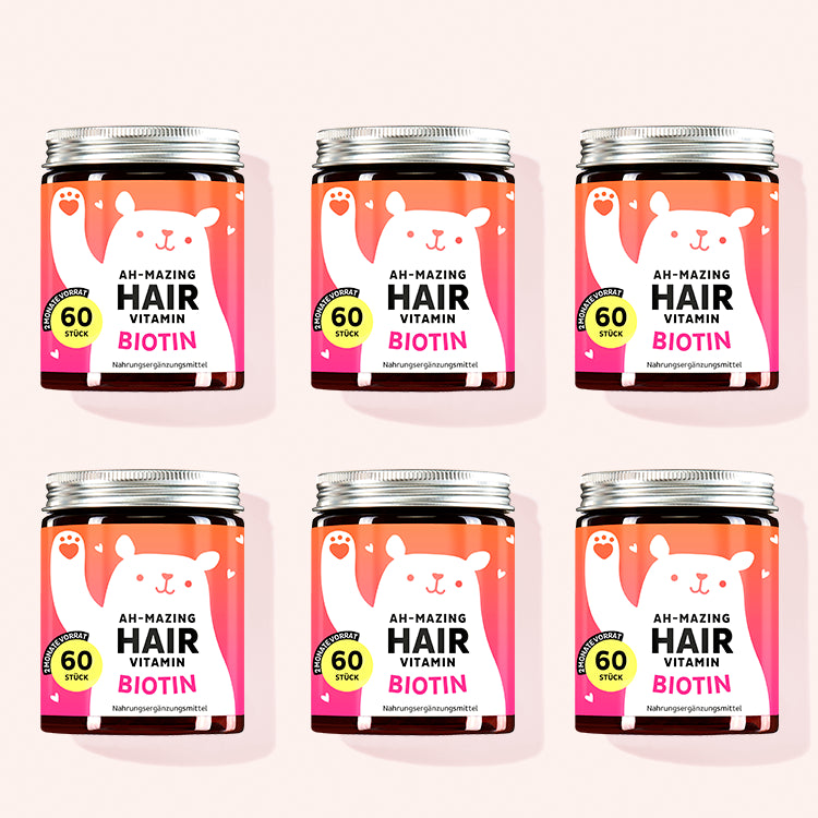 Die Ah-Mazing Hair Vitamine mit Biotin von Bears with Benefits als 6 Monatskur.