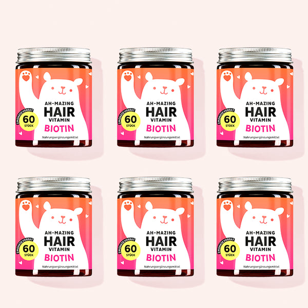 Die Ah-Mazing Hair Vitamine mit Biotin von Bears with Benefits als 6 Monatskur.