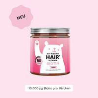 Bears with Benefits AH-MAZING Hair Vitamin – Vegane Biotin Gummibärchen für Haarwachstum, 10.000 µg Biotin pro Bärchen, 90 Stück, neue Formel