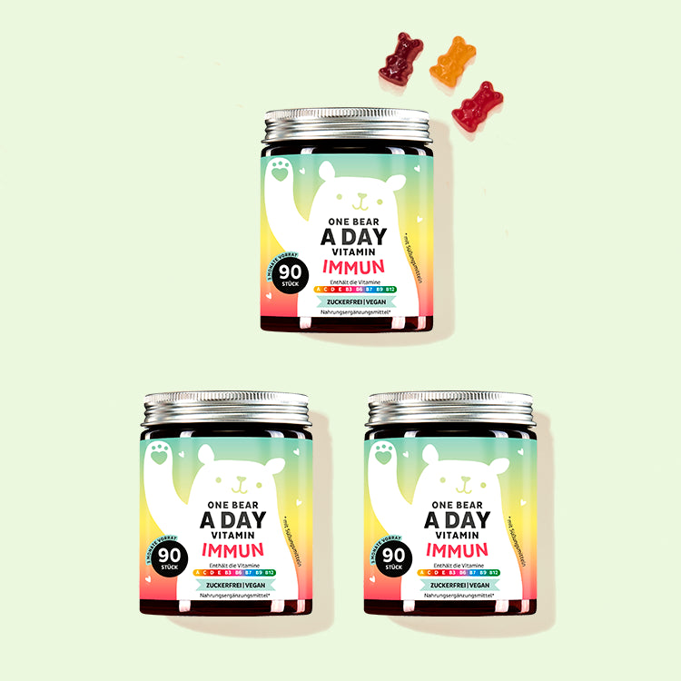Die One Bear A Day Vitamine mit Multivitamin Komplex von Bears with Benefits als 9 Monatskur.