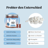 Bears with Benefits Keepin’ it Calm Vitamin – Vergleich Gummibärchen vs. Tabletten: lecker, einfach einzunehmen und zuckerfrei & vegan, Ashwagandha & B-Complex Gummies mit Withanoliden 4,25 mg und L-Theanin 10 mg pro Bärchen