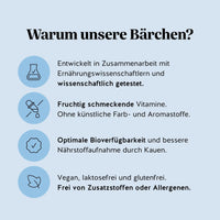 Gründe, sich für die energiespendenden Gummibärchen Wake-Up Call Energy vitamin von Bears with Benefits gegenüber anderen Energieergänzungsmitteln zu entscheiden.