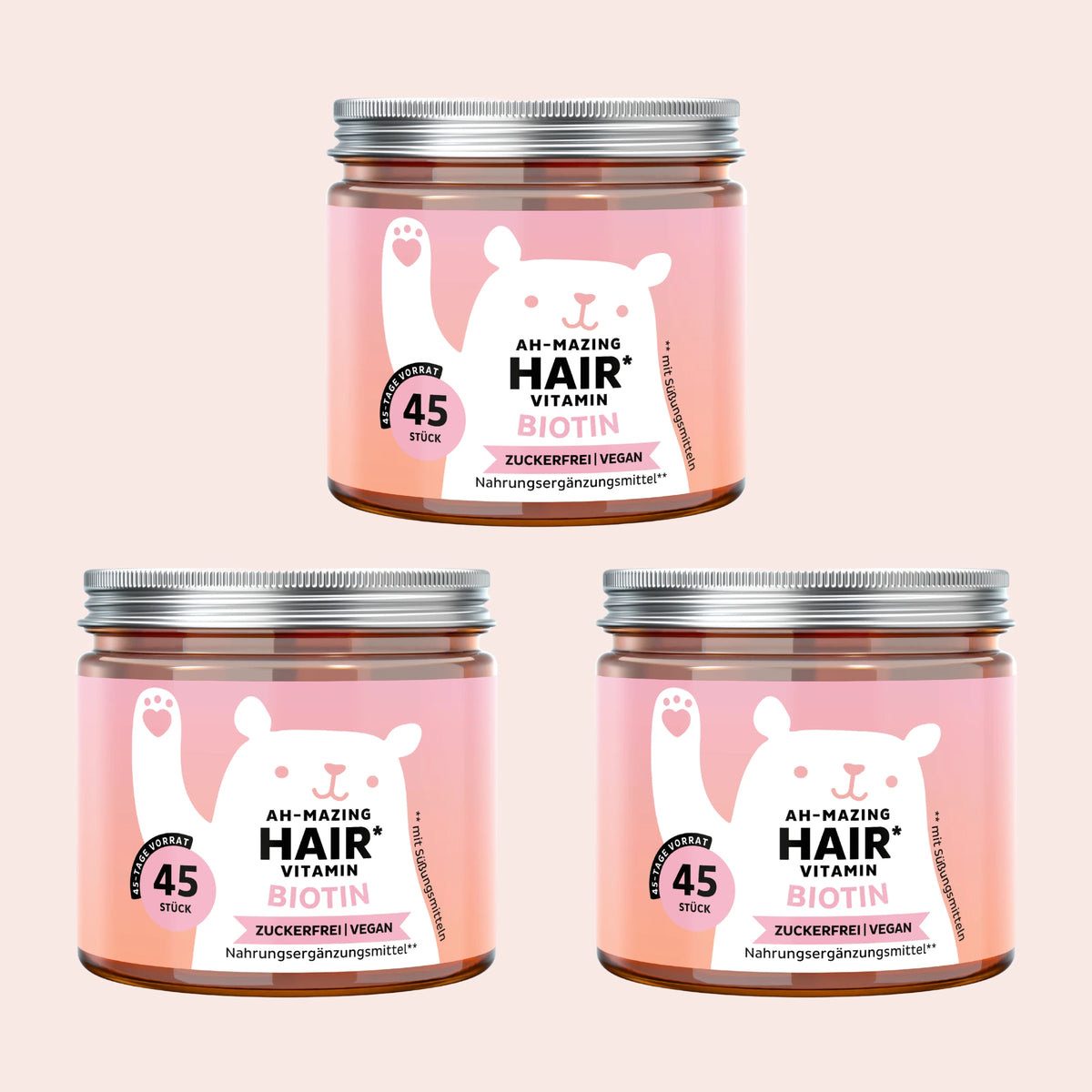 Drei Dosen Ah-mazing Hair Vitamin
