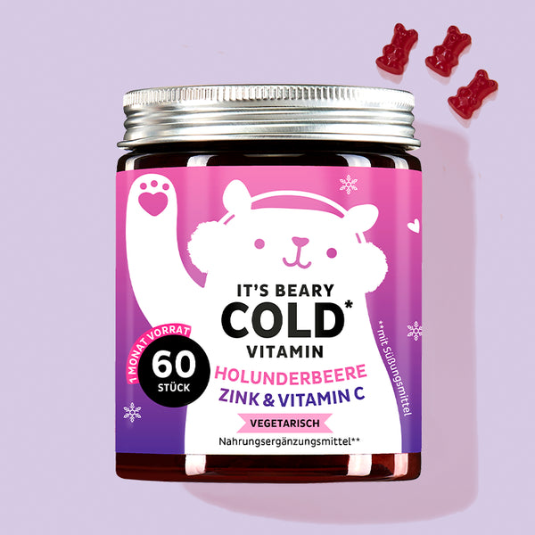 Eine Dose It's Beary Cold Vitamins mit Holunderbeere, Zink und Vitamin C von Bears with Benefits für die Erkältungszeit