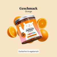 Angenehmer Geschmack der Gummibärchen des Immun Boost vitamin von Bears with Benefits, einfach und lecker einzunehmen. Dose mit 90 Stück.