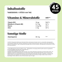 Bears with Benefits My Metabolic Matcha – vollständige Zutatenliste der veganen, zuckerfreien Matcha-Gummibärchen.
