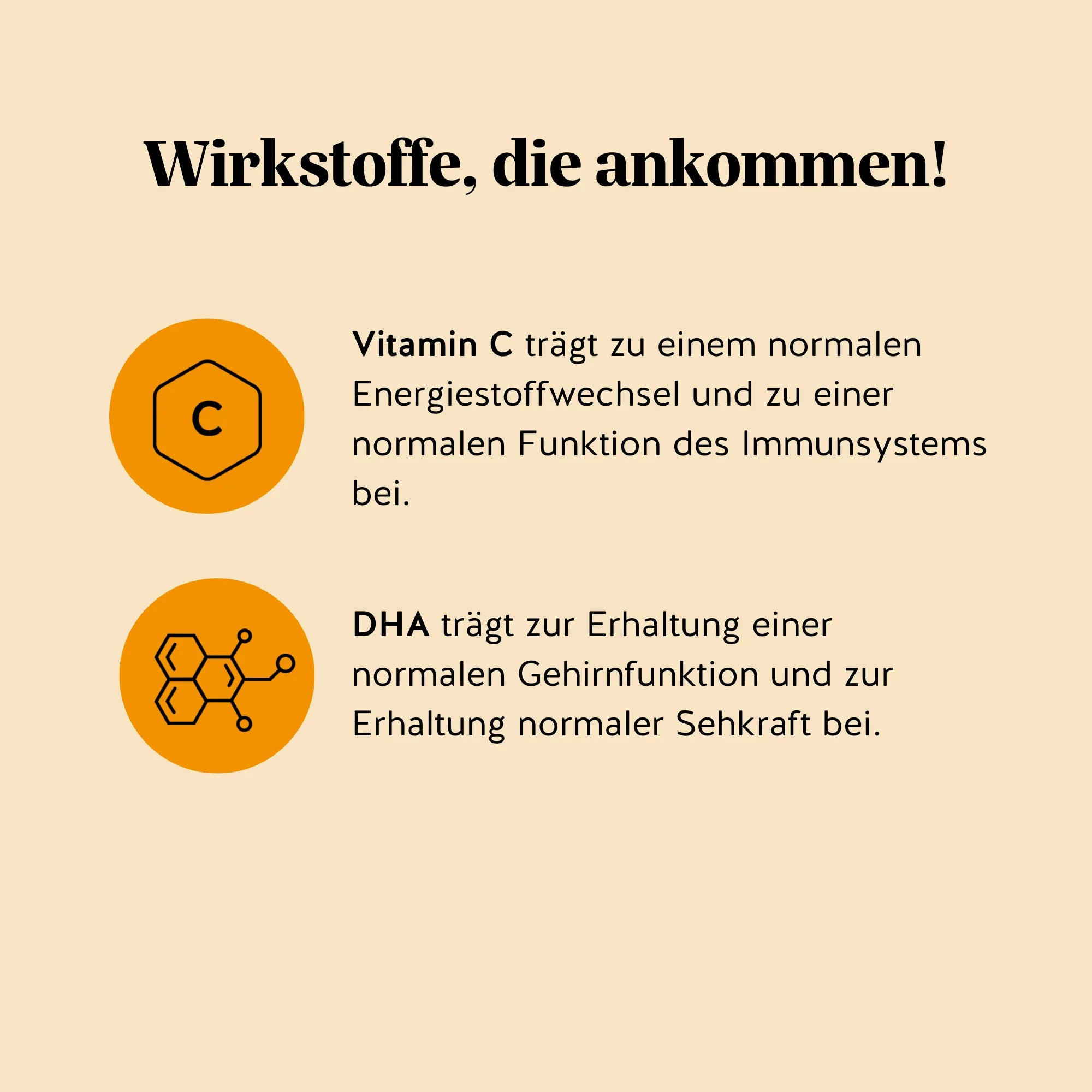 Inhaltsstoffe und Vorteile von Catch of the Day Vitality Support mit Omega-3 DHA und Vitamin C von Bears with Benefits, formuliert zur Unterstützung der täglichen Vitalität und des Immunsystems.