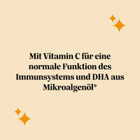 Wirkungen von Catch of the Day Vitality Support mit Omega-3 DHA und Vitamin C von Bears with Benefits auf die Energie, das allgemeine Wohlbefinden und die Unterstützung des Immunsystems.
