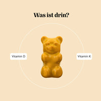 Bears with Benefits HEY SUNSHINE SUN Vitamin – Inhaltsstoffe pro Gummibärchen: Vitamin D3 25 µg (1000 IE) und Vitamin K2 25 µg, vegane Formel für Immunsystem* und Knochen*, zuckerfrei