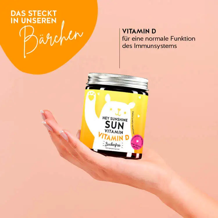 Diese Inhaltsstoffe und Nährstoffe stecken in den Hey Sunshine Sun Vitamins von Bears with Benefits: Vitamin D