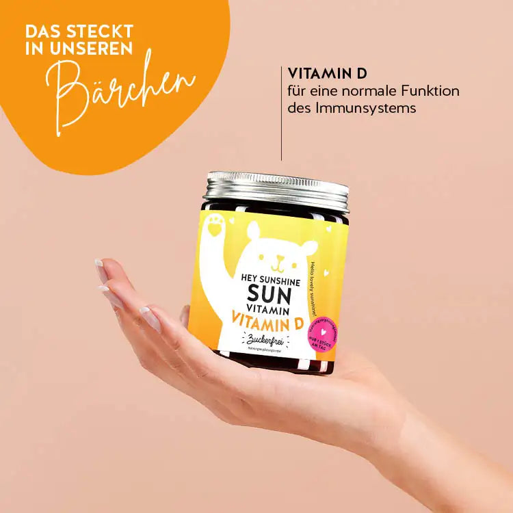 Diese Inhaltsstoffe und Nährstoffe stecken in den Hey Sunshine Sun Vitamins von Bears with Benefits: Vitamin D