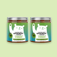 Bears with Benefits Lighter Legs Water Relief Complex – Vegane Magnesium & Mangan Gummibärchen für leichte Beine und tägliche Balance, 57 mg Magnesium und 0,5 mg Mangan pro Bärchen, Doppelpack mit 2 x 90 Stück, 6 Monate Vorrat, ohne Zuckerzusatz und vegan