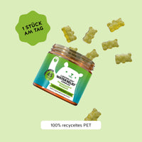 Bears with Benefits Lighter Legs Water Relief Complex – Vegane Magnesium & Mangan Gummibärchen mit Verzehrempfehlung 1 Stück am Tag für leichte Beine und tägliche Balance, 57 mg Magnesium und 0,5 mg Mangan pro Bärchen, 45 Stück, 45 Tage Vorrat, ohne Zuckerzusatz und vegan, 100% recyceltes PET