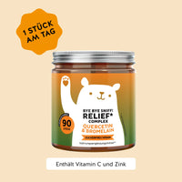 Bears with Benefits Bye Bye Sniff! Relief Complex – Vegane Quercetin und Bromelain Gummibärchen mit Vitamin C und Zink zur Unterstützung des Immunsystems, 90 Stück, 3 Monate Vorrat, neue Formel, zuckerfrei