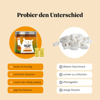 Bears with Benefits Bye Bye Sniff! Relief Complex – Vergleich Quercetin Gummibärchen vs. Tabletten: lecker, fruchtig und einfach einzunehmen, zuckerfreie vegane Alternative zu Quercetin Kapseln zur Immununterstützung