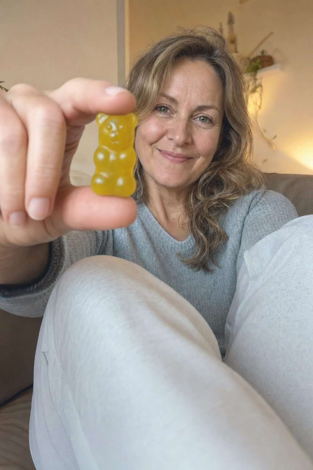 Frau mit einem Lighter Legs-Bärchen