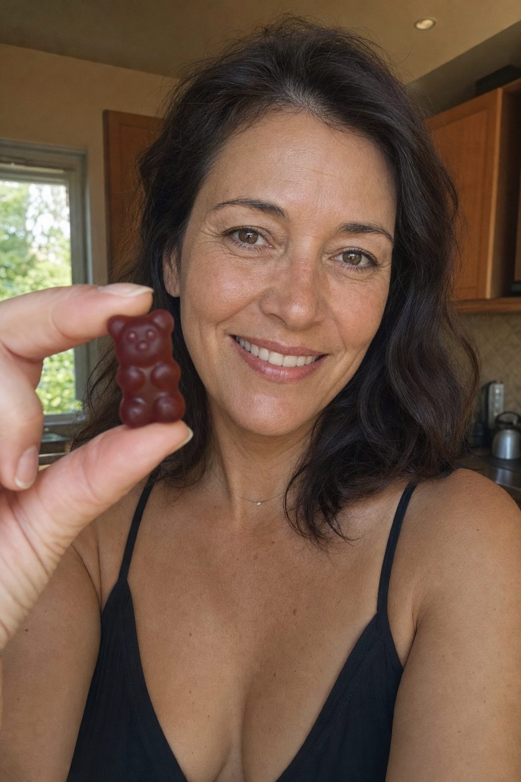 Frau mit einem Snack Smart-Bärchen