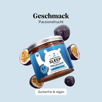 Angenehmer Geschmack Passionsfrucht der Gummibärchen des Super Snooze Sleep* Vitamin Melatonin von Bears with Benefits, zuckerfrei & vegan und einfach einzunehmen. Dose mit 45 Stück.